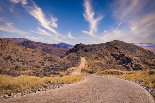 View on the spreetshoogte pass (Spreeth's Peak Pass) in Namibia, connecting the Namib Desert with the Khomas Highland traversing the Great Escarpment