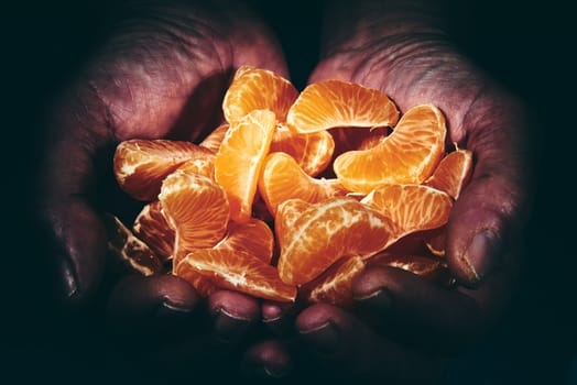 Some juicy tasty mandarin slices from Valencia, Spain