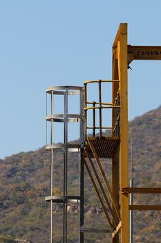 Industrial loading hoist tower with platform and ladder, Burgersfort, South Africa