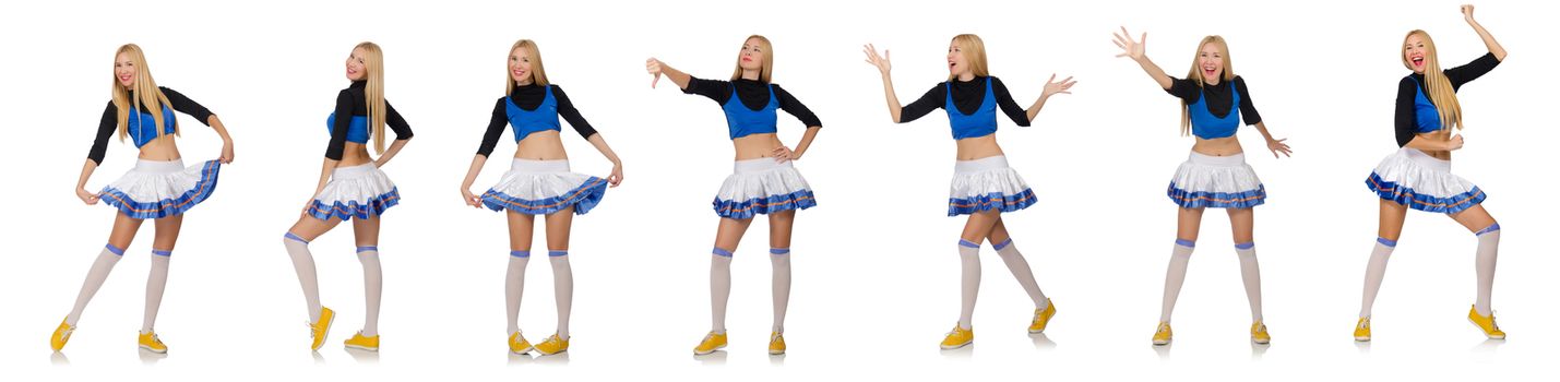 Cheerleader isolated on the white background