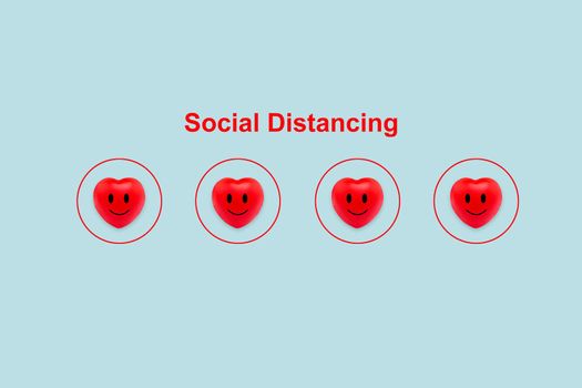 Symbol of social distancing icon in protective, epidemic of covid-19 or coronavirus, outbreak global, graphic warning heart shape, rule guide and instruction, prohibition for safety, avoid in crowd.