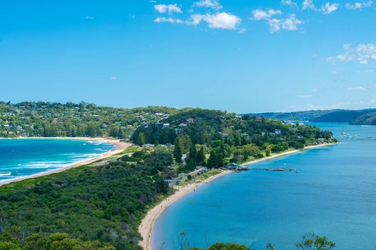 The beach called palm in Sydney Australia. which has two side of beach.