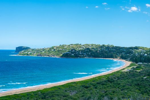 The palm beach of Sydney Australia with beautiful clear sky.