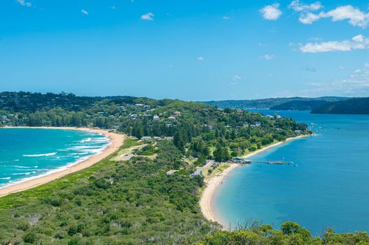 The beach called palm in Sydney Australia. which has two side of beach.