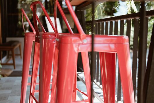 metal chair in cafe coffee shop