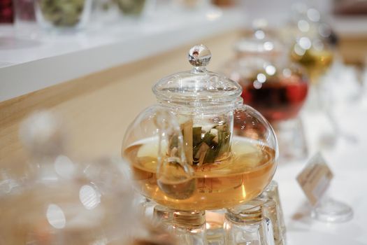 pandan leaves in tea pot. herbal tea