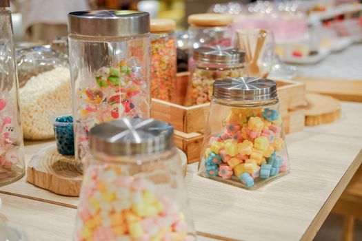 marshmallows in glass jar