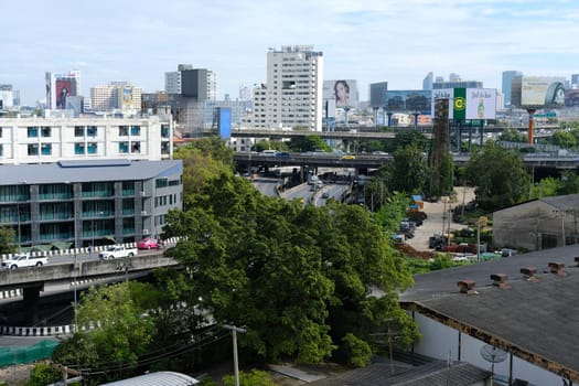 Bangkok, Thailand - November 30, 2020: Traffic in Rajaprarop area in Bangkok, Thailand on November 30, 2020.