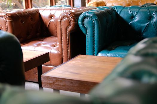 leather chair in living room
