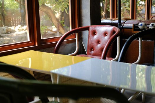 leather chair in living room