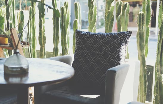pillow on chair sofa at patio at home