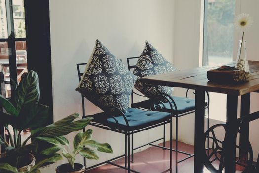 pillow on chair in living room at home