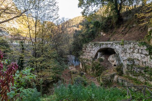 ancient bridge of the bull along the black river of terni