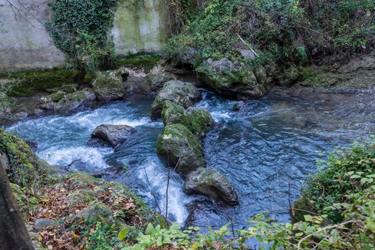 ancient bridge of the bull along the black river of terni