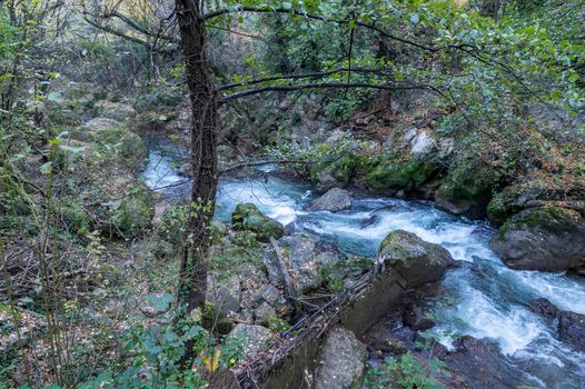 ancient bridge of the bull along the black river of terni
