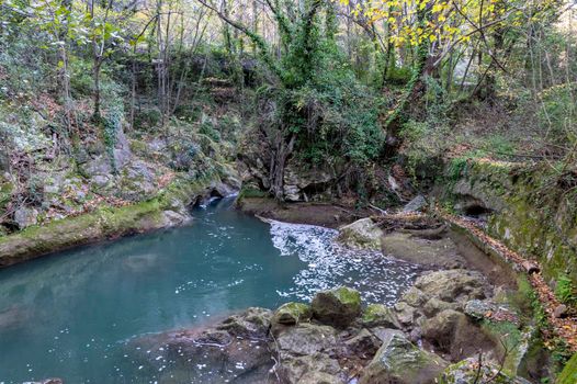 ancient bridge of the bull along the black river of terni