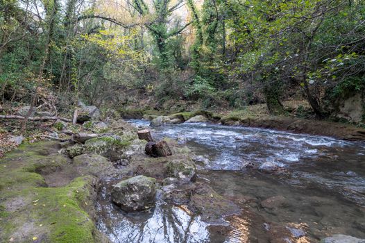 ancient bridge of the bull along the black river of terni