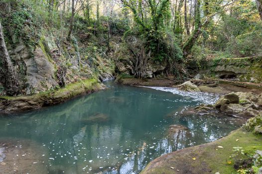 ancient bridge of the bull along the black river of terni