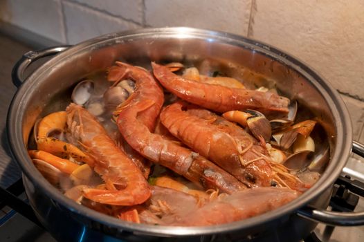 tomato fish soup with seafood