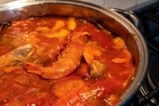 tomato fish soup with seafood