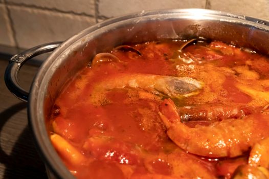 tomato fish soup with seafood