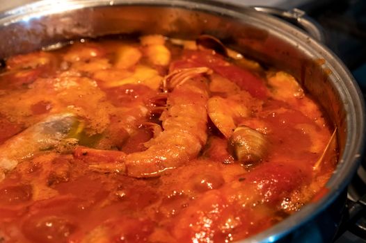 tomato fish soup with seafood