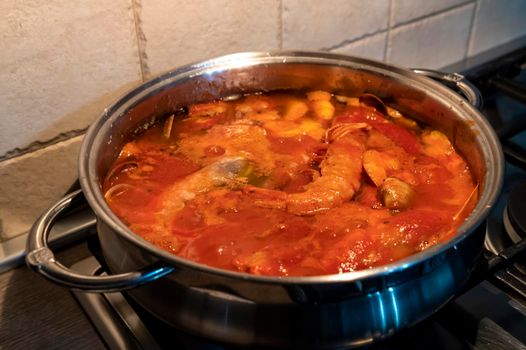 tomato fish soup with seafood