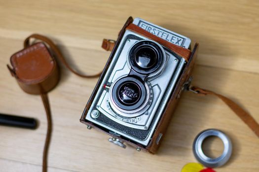 December 6, 2020 - Elkins Park, PA: A Vintage 1950s Firstflex Camera