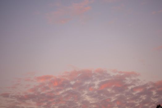 A Blue Sky With Pink Clouds at the Bottom of the Frame
