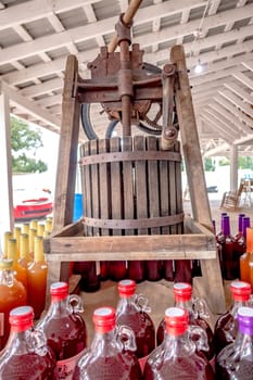 bottled drinks at the farm stand for sale