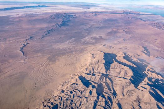 flying over pyramid lake near reno nevada 