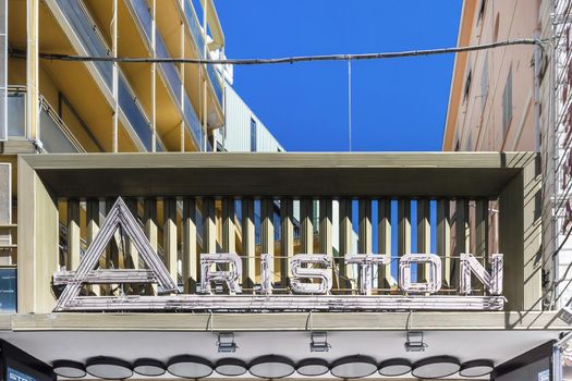 The most famous theater in Italy, hosts the annual festival of Italian song. SANREMO, IMPERIA, ITALY August 14 2016.