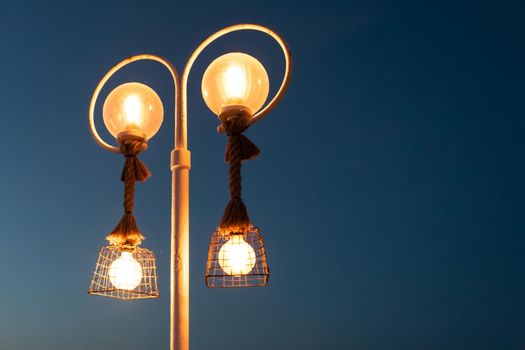 A Closeup shot of lighting street lamps
