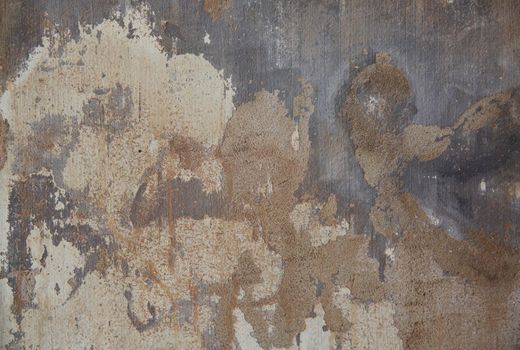 abstract part of the old brick wall with ruined plaster for vintage background and wallpaper in the style of sepia