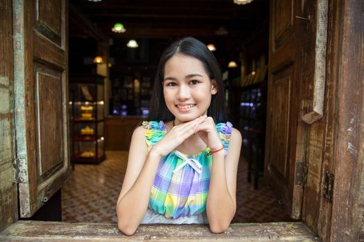 portrait of young charming beautiful girl with smile, authentic moments of real emotion.