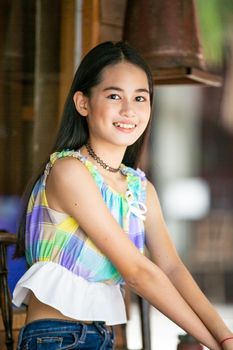 portrait of young charming beautiful girl with smile, authentic moments of real emotion.