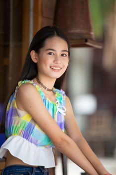 portrait of young charming beautiful girl with smile, authentic moments of real emotion.