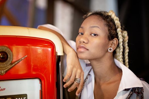 Outdoor Portrait Of African American Young Woman