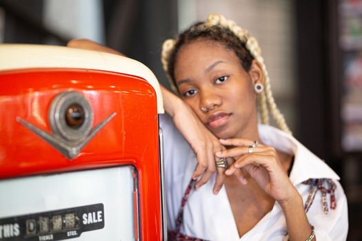 Outdoor Portrait Of African American Young Woman