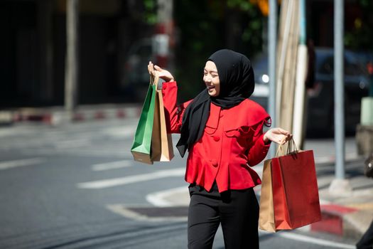 Woman with Shopping Bags