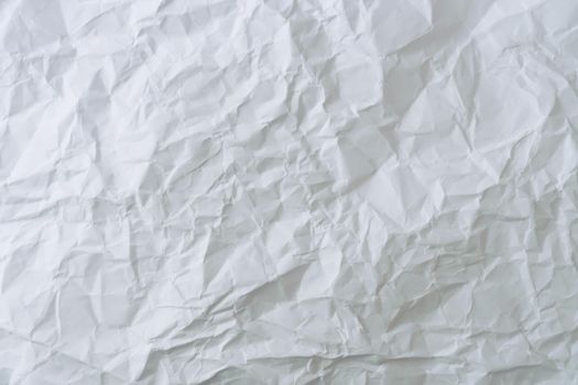 Top view of blank space white crumpled paper texture background.   