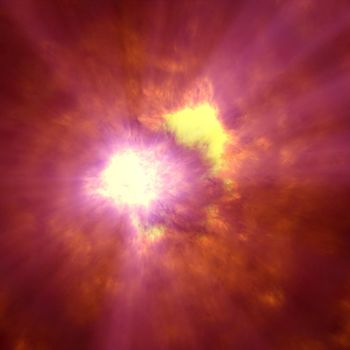 fire flame ball explosion in space, abstract illustration