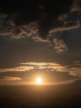 panorama of a fiery sunrise - sunset in the sky