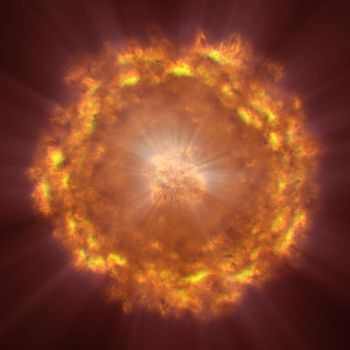 fire flame ball explosion in space, abstract illustration