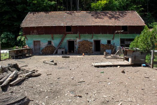 A traditional farm in Romania In the countryside