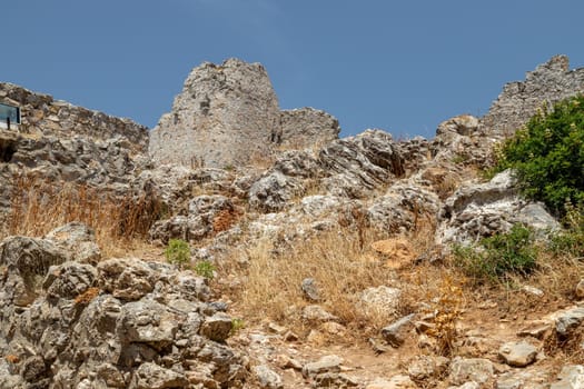 Part of the ruin of the castle Asklipio, Rhodes island, Greece 