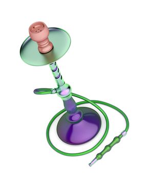 Colorful modern hookah on white background