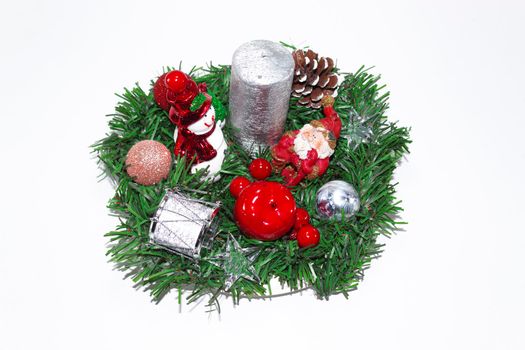 Christmas decorations made at home from several elements