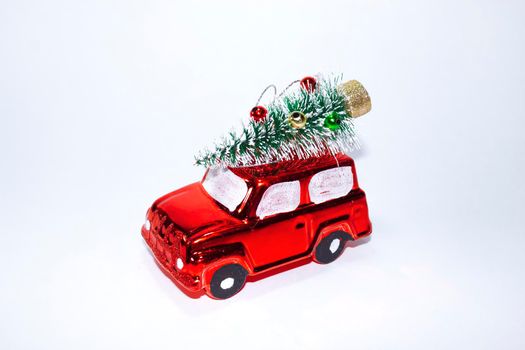 Handmade cardboard car for Christmas decorations