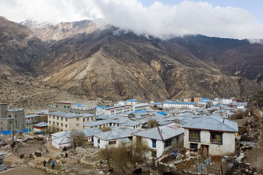 A village in Tibet, a mountain village.